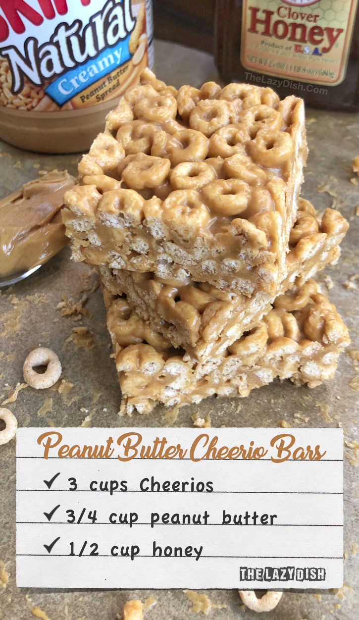 4-Ingredient Peanut Butter Cheerio Bars - I Heart Naptime