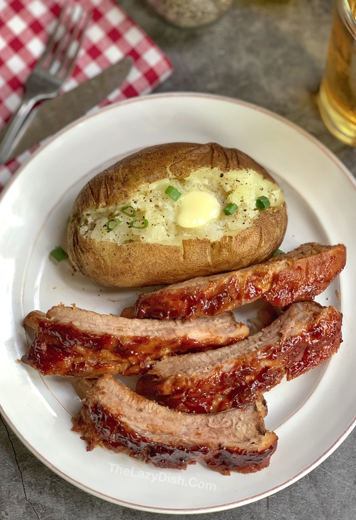 Crock Pot BBQ Ribs made with 3 simple ingredients! 