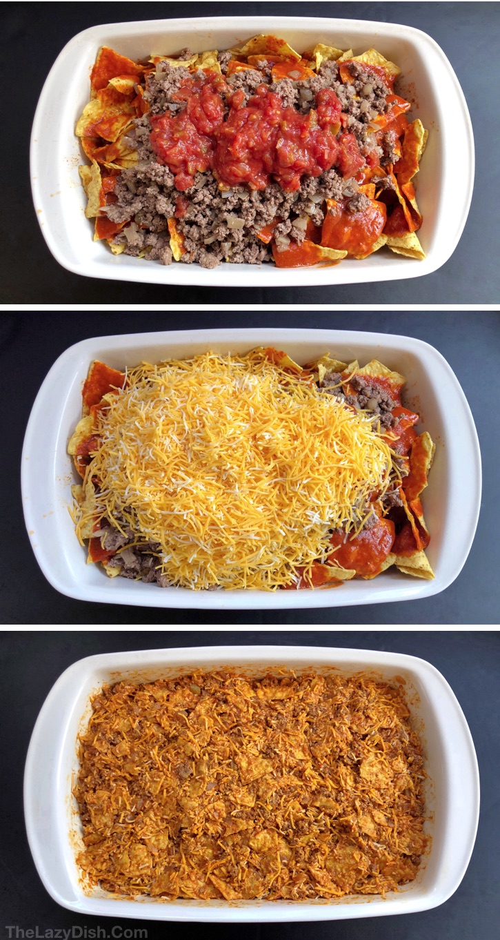 Lazy Enchiladas Casserole made with ground beef and other simple ingredients! Great for the whole family including the kids!