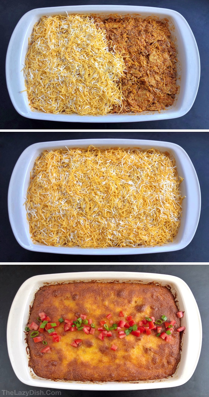 Quick and easy dinner idea for the family! Lazy Enchilada Casserole.