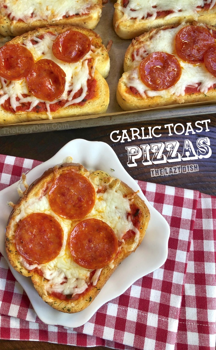 Garlic Toast Pizza Cheese Bread - quick and easy dinner idea made with 3 simple ingredients! #thelazydish