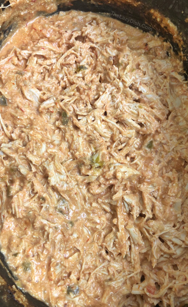 Easy dinner ideas for the family - creamy shredded chicken tacos recipe!