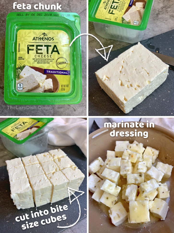 Feta chunk for Greek Salad Skewers