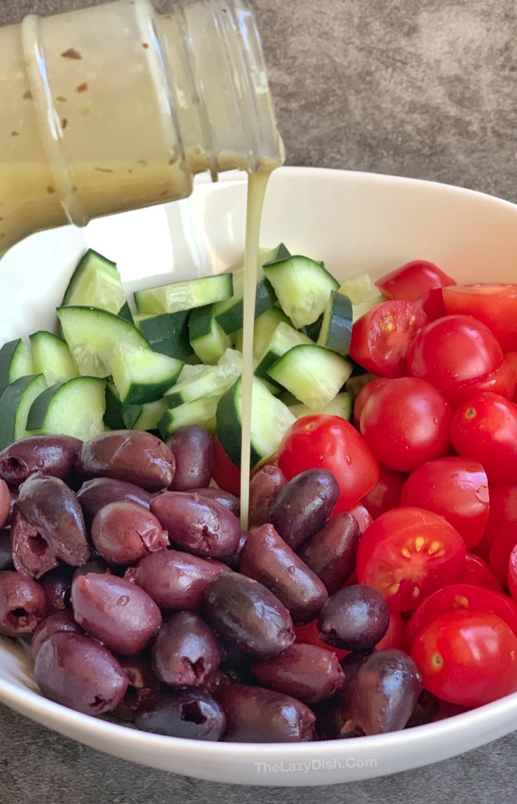 Quick & Easy Greek Salad Skewers made with just 5 ingredients!
