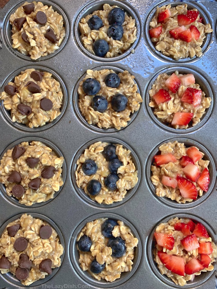 Healthy 3 Ingredient Banana Oat Muffins -- the perfect on the go snack idea for kids! No sugar, no flour, no eggs and vegan friendly. Fast and simple to make. 