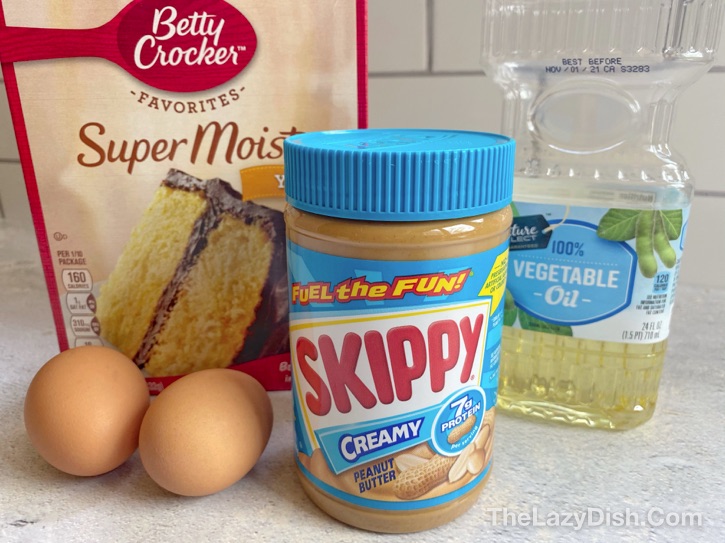 How to make the BEST soft and chewy peanut butter cookies with... CAKE MIX!
