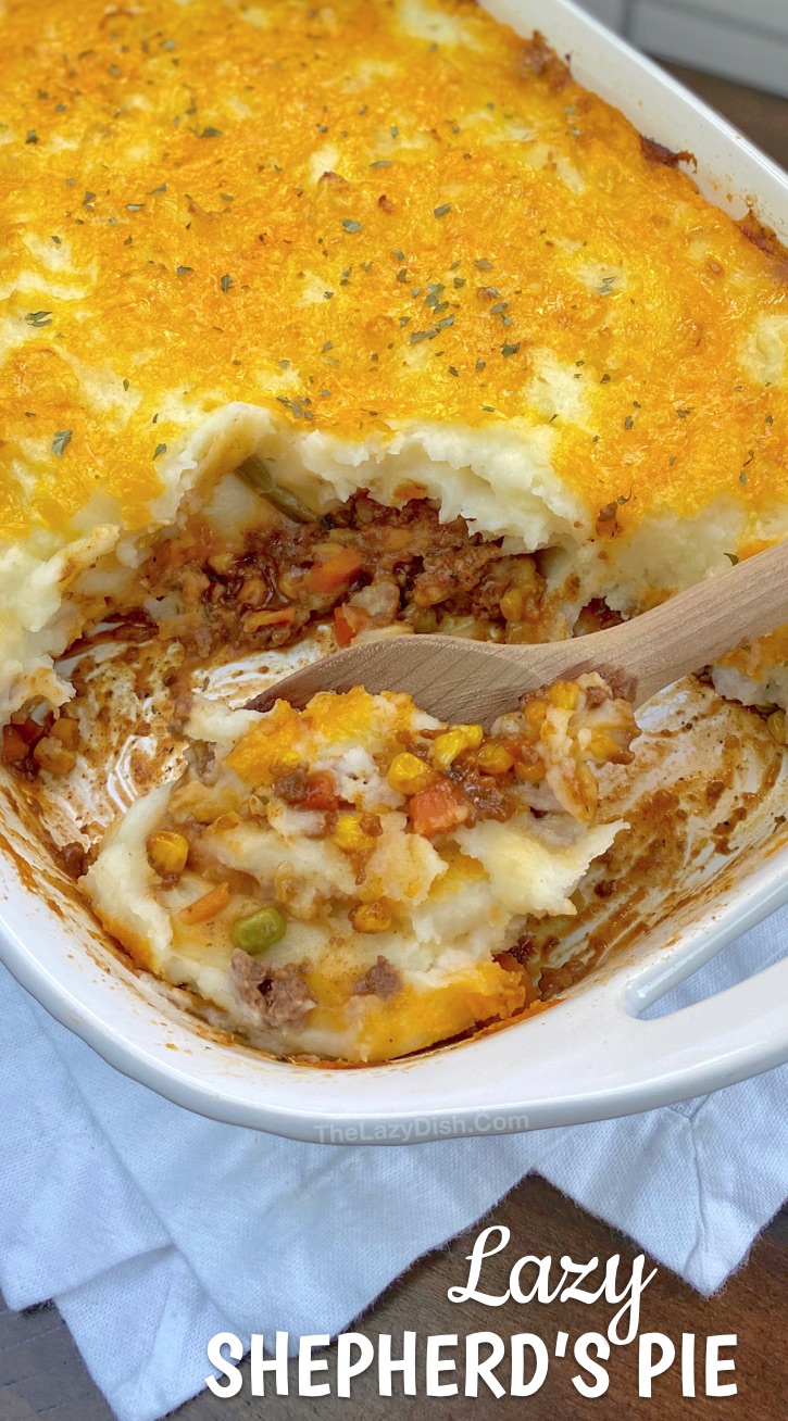 Quick, easy and cheap family dinner recipe-- Lazy Shepherd's Pie (great for large families with kids!) Picky eaters love it.
