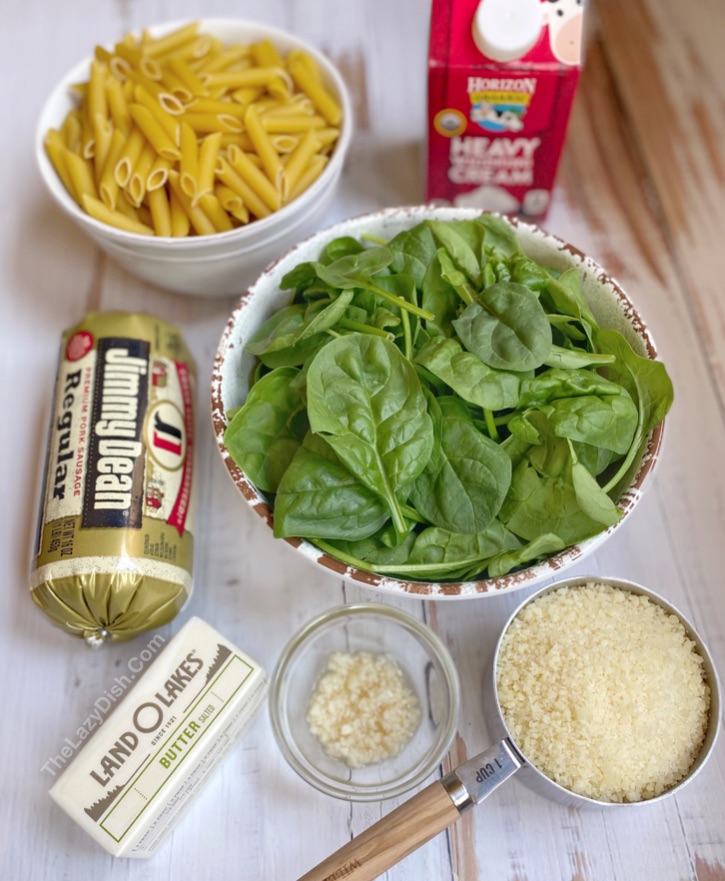 Easy Creamy Sausage Pasta Recipe (made with cheap and few ingredients!) 