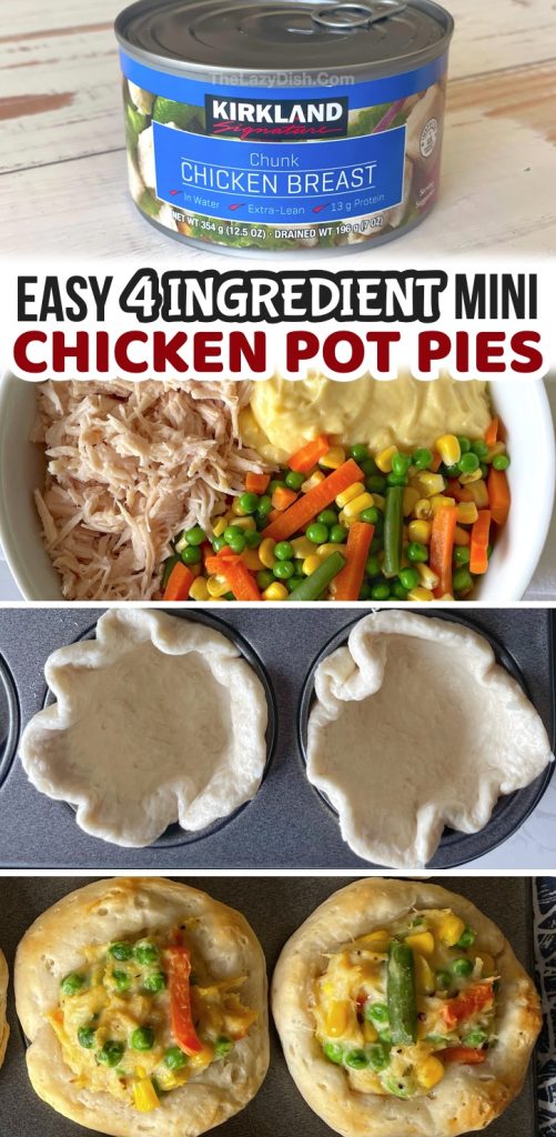 Easy Mini Chicken Pot Pies 4 Ingredients