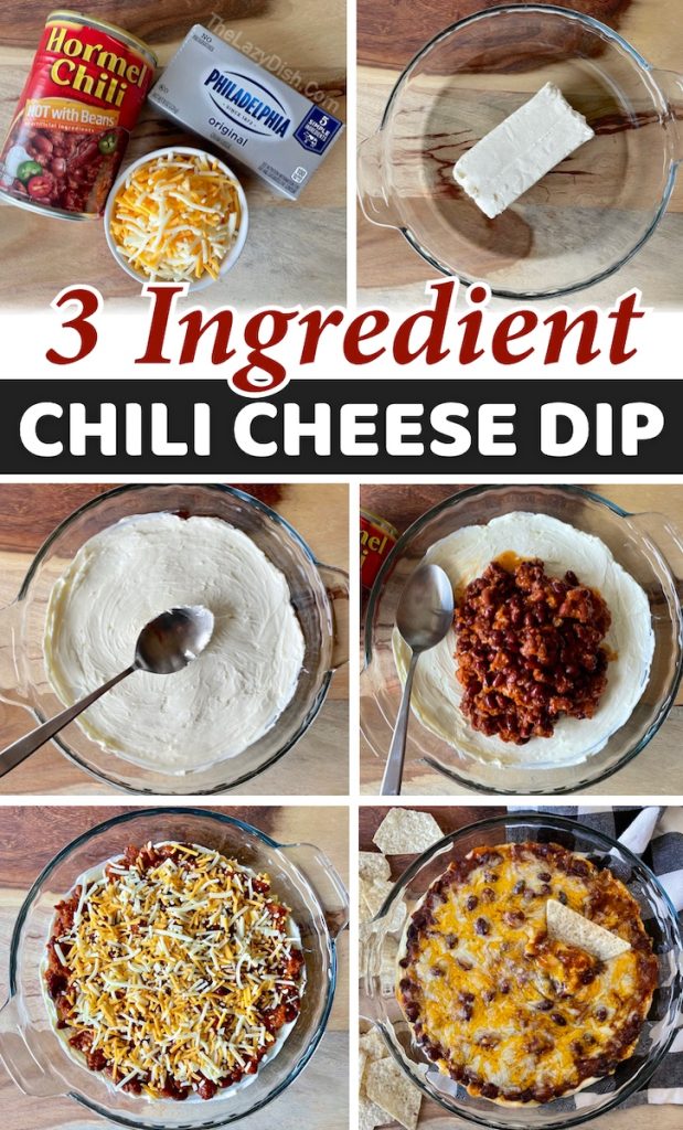 3 Ingredient Chili Cheese Dip Appetizer (Quick & Easy!)