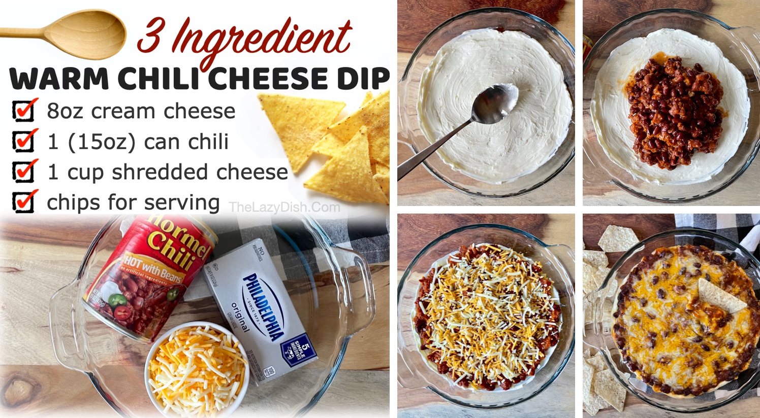 3 Ingredient Chili Cheese Dip Appetizer (Quick & Easy!)