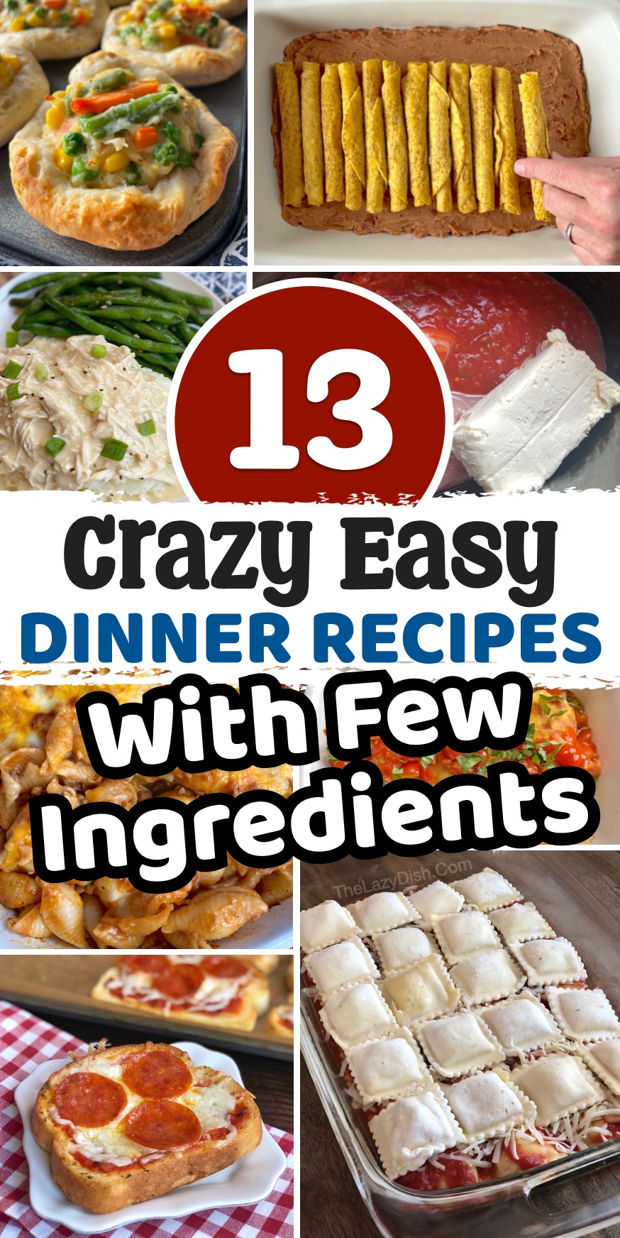 Are you hungry but tired and not a fan of being in the kitchen all night cooking and cleaning? Here are some quick and easy meals to make at home that are completely effortless to make with just a few cheap and common ingredients!  I've rounded up 13 of my favorite lazy day dinners that are kid approved and quick to prepare in less than 30 minutes. 
