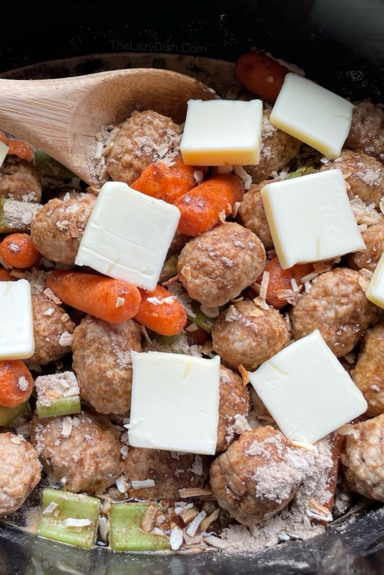 Slow Cooker Pot Roast Made with Frozen Meatballs