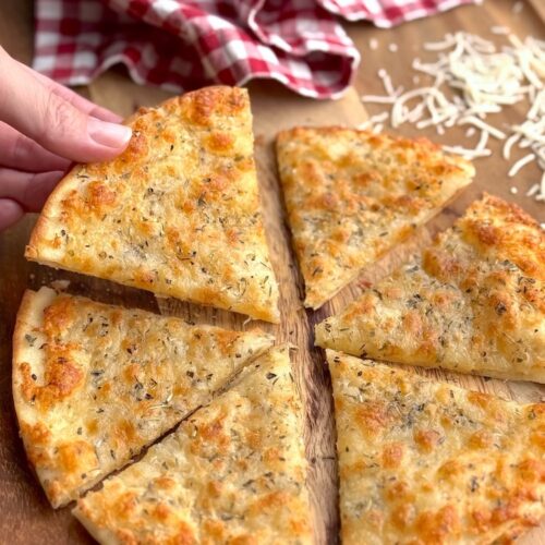 Quick, easy, and delicious! The easiest way to make garlic bread in your air fryer with flour tortillas.