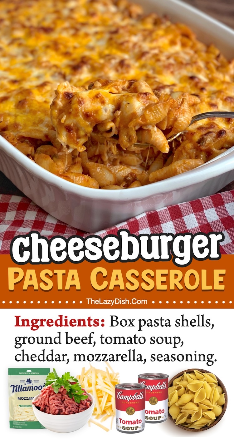 Cheeseburger Pasta Casserole | This popular dinner recipe is kid friendly, yummy, cheap to make, and so easy to prepare on busy school nights. Add it to your dinner rotation and thank me later. 