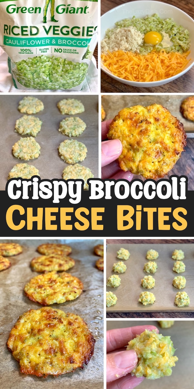 This simple snack idea is not only healthy, they are yummy and kid friendly! These baked broccoli cheese bites are fast and easy to make with frozen rice, broccoli or cauliflower, along with an egg, cheddar, seasoning, and the flour of your choice. Bake them up for a crispy and clean eating after school snack!