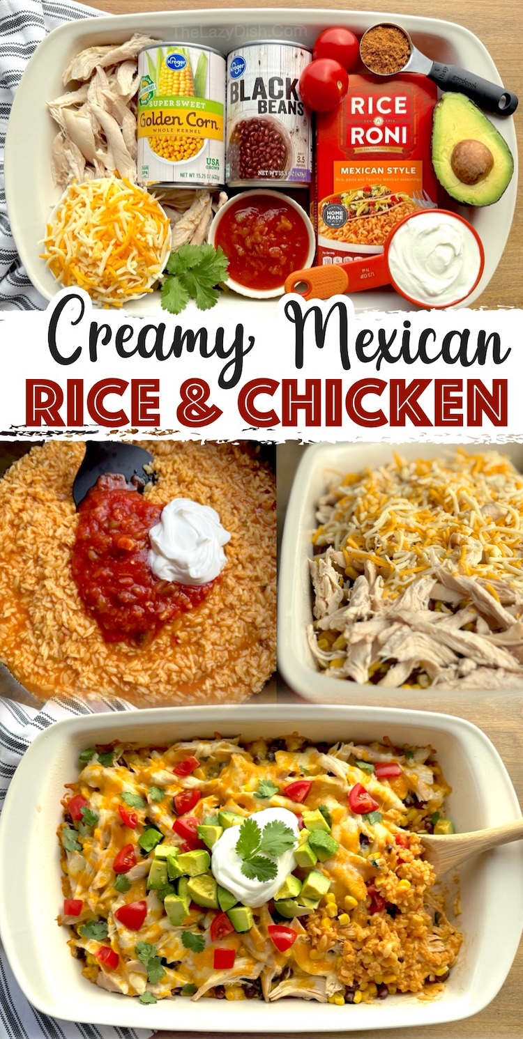 A delicious family meal that's fast to prepare on busy school nights! This easy rice and chicken casserole feeds a crowd and is also great leftover so just perfect for a family of any size, especially if you have picky kids at home. 