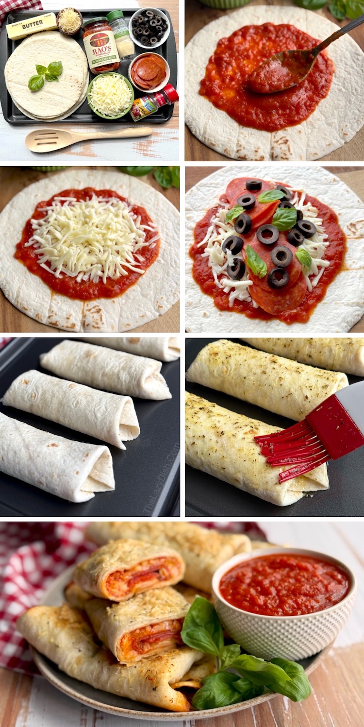 If you're looking for fun and easy kid friendly dinner ideas, try these baked cheesy pizza burritos! You can bake them in your oven or air fryer for a convenient and quick dinner on busy school nights. 