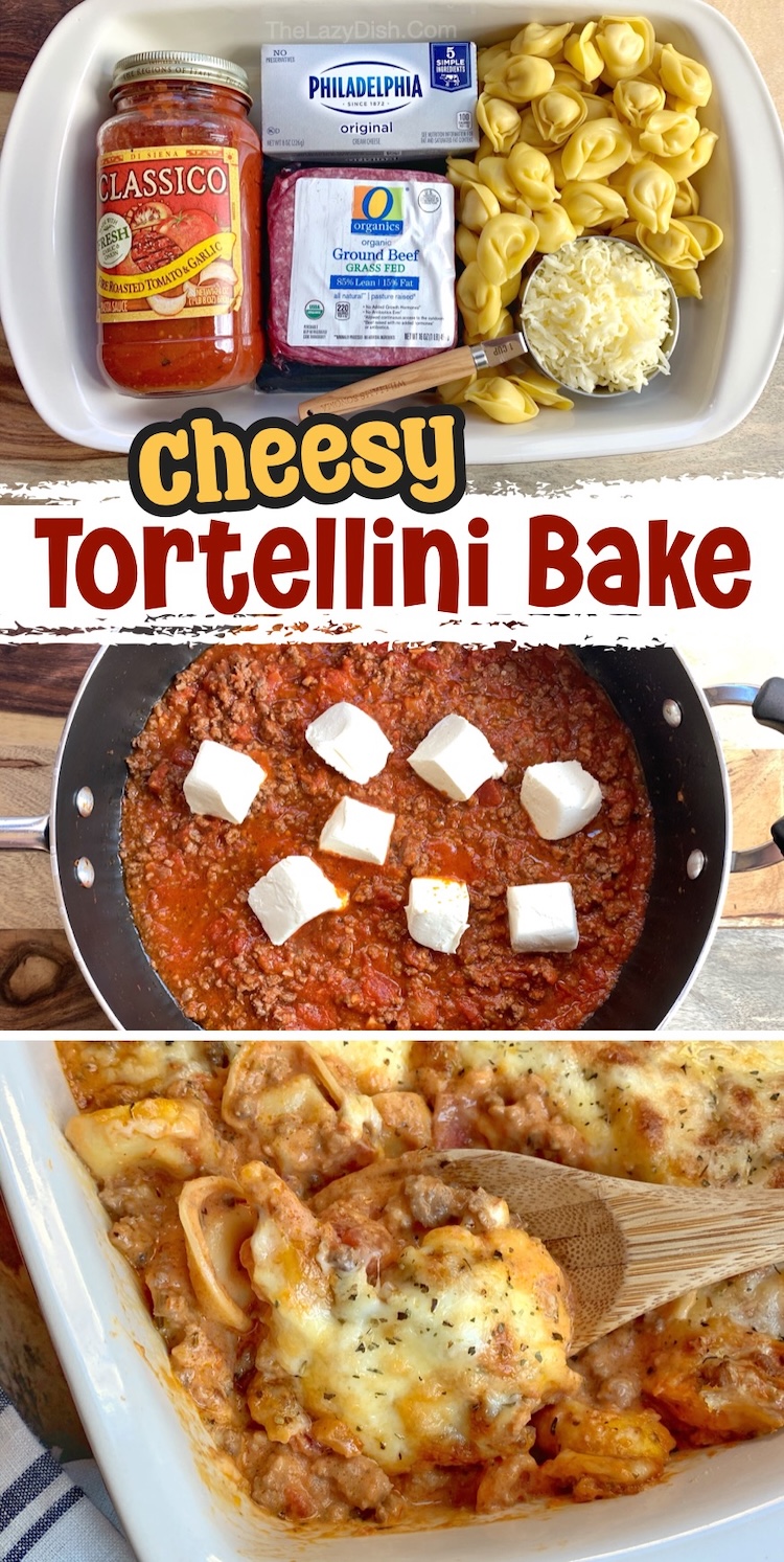 If you want to impress your family with a yummy dinner recipe, try this easy cheesy meat sauce and pasta casserole! It's made with refrigerated or frozen tortellini, ground beef, pasta sauce, cream cheese, and lots of gooey mozzarella. once baked, it gets that toasty cheese flavor all over the top, creating the ultimate comfort food for busy weeknight meals. Your kids are sure to gobble it up and go back for seconds. 